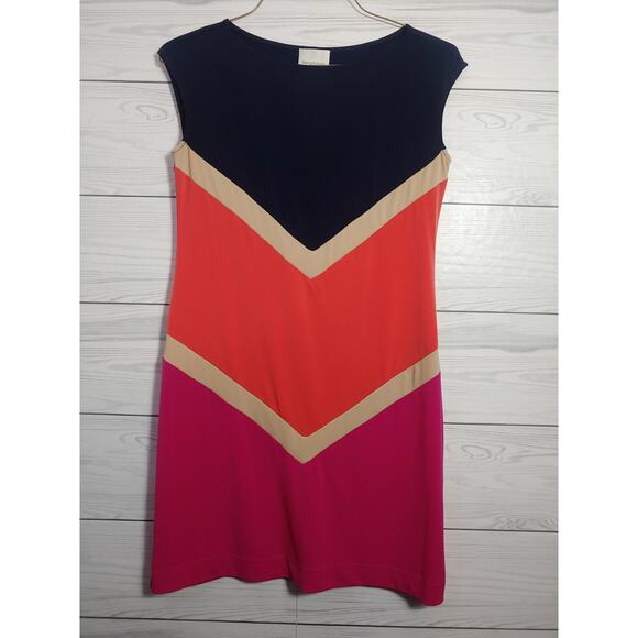 Womens Sleeveless Donna Morgan Stripped Chevron Dress size 4 - Picture 1 of 3